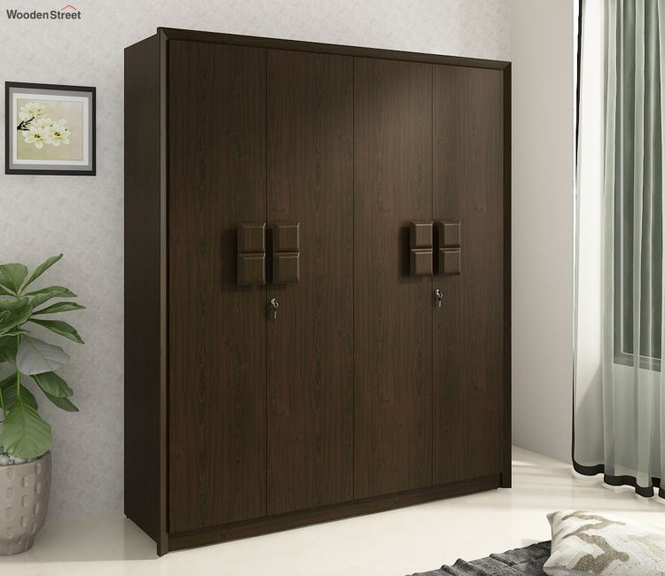 Kosmo Choco 4 Door Wardrobe (Flowery Wenge Finish)