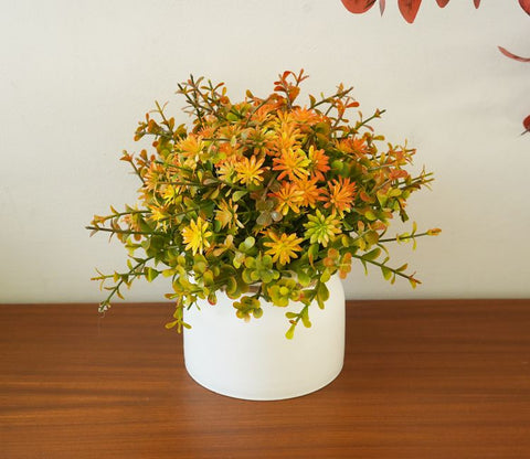 Magnificat Artificial Flowers With Pot (Orange)
