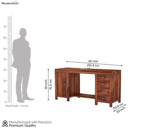Brason Computer Table (Honey Finish)