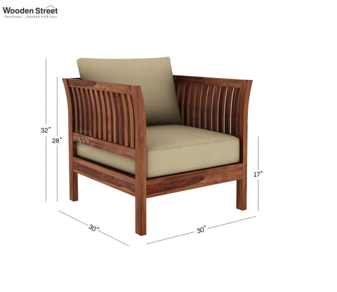 Raiden 1 Seater Wooden Sofa (Honey Irish Cream)
