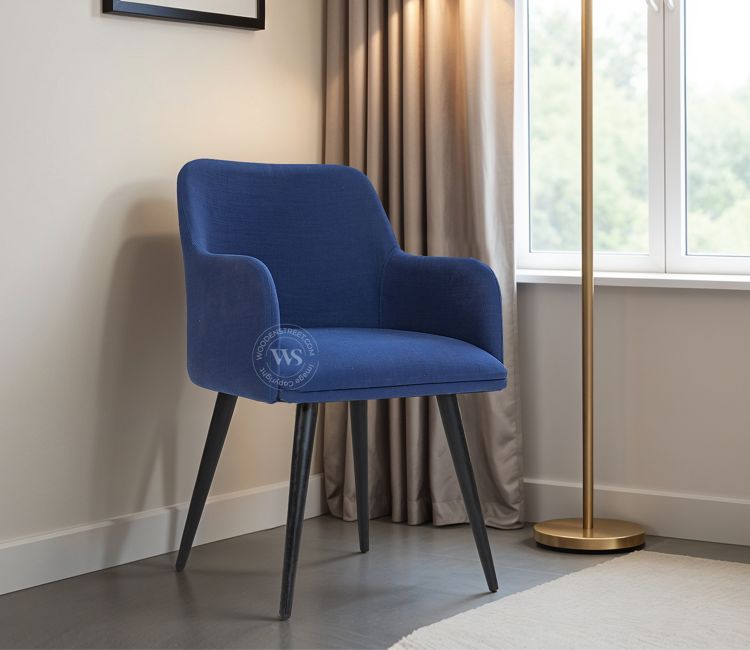 Aureya Upholstered Arm Chair (Indigo Blue)