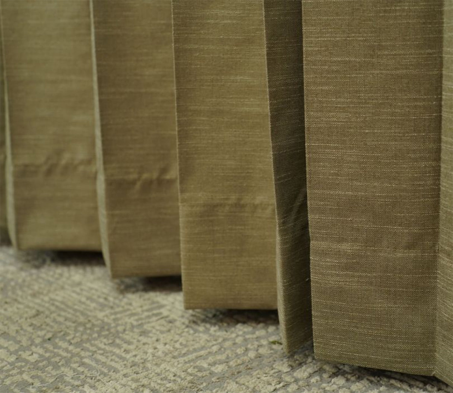 Solid Line Textured 1 Piece Light-Filtering Door Curtains (Beige, 7 Feet)
