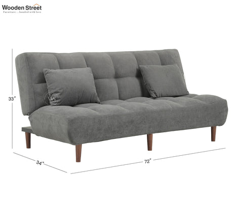 Castello Premium Upholstery Fabric Sofa cum Bed (Grey)