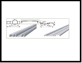 Trueliving_DOUBLE 8 ft TRACK SLIDING Silver ROLLER PROFILE TOP + BOTTOM + COVER FOR BOTTOM RAIL