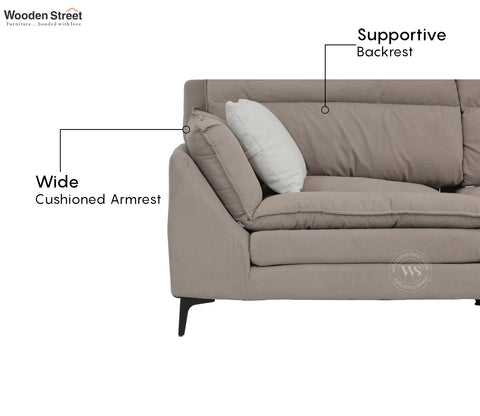 Arnett Premium L shape Fabric Sofa (Brown)