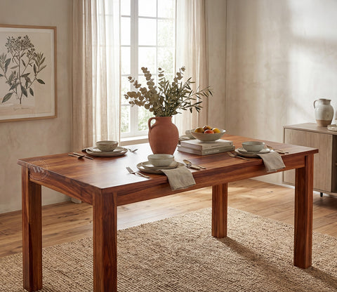 Janet 6 Seater Dining Table (Honey Finish)