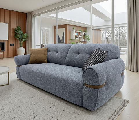 Reva 3-Seater Electric Sofa Cum Bed | Motorized Conversion Mechanism | Fabric Upholstery (Grey)
