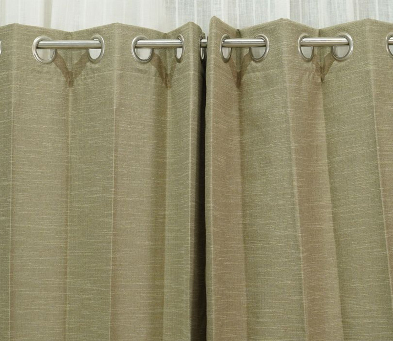 Solid Line Textured 1 Piece Light-Filtering Door Curtains (Beige, 7 Feet)