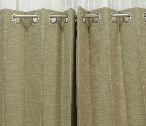 Solid Line Textured 1 Piece Light-Filtering Door Curtains (Beige, 7 Feet)