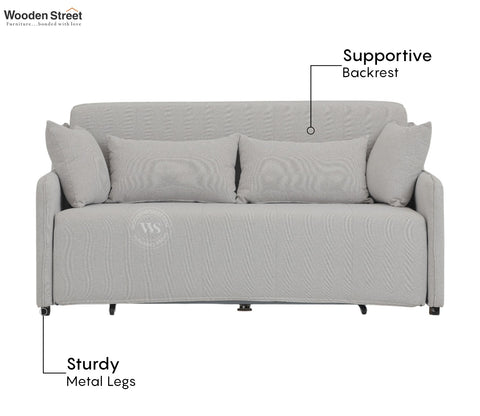 Dorado Premium Fabric Pull-Out Sofa Cum Bed (White)