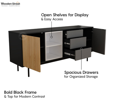 Maven Modern Cabinet and Sideboard with Metal Base (Engineered Wood, Santana Pattern)