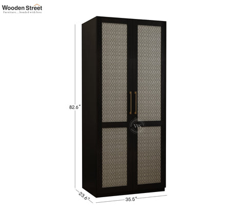 Tactica Engineered Wood Wardrobe with Textured MDF Accented Doors & Drawer Storage (Trellis Pattern)