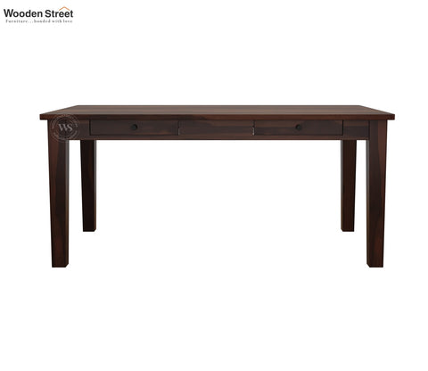 Mcbeth 6 Seater Dining Table With Storage (Walnut Finish)