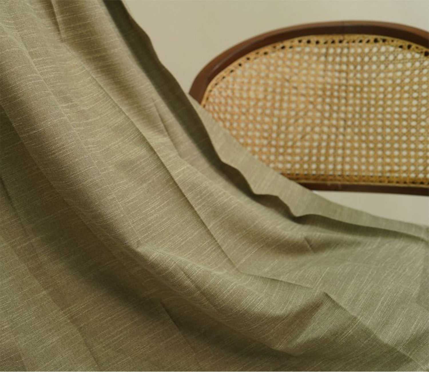 Solid Line Textured 1 Piece Light-Filtering Door Curtains (Beige, 7 Feet)