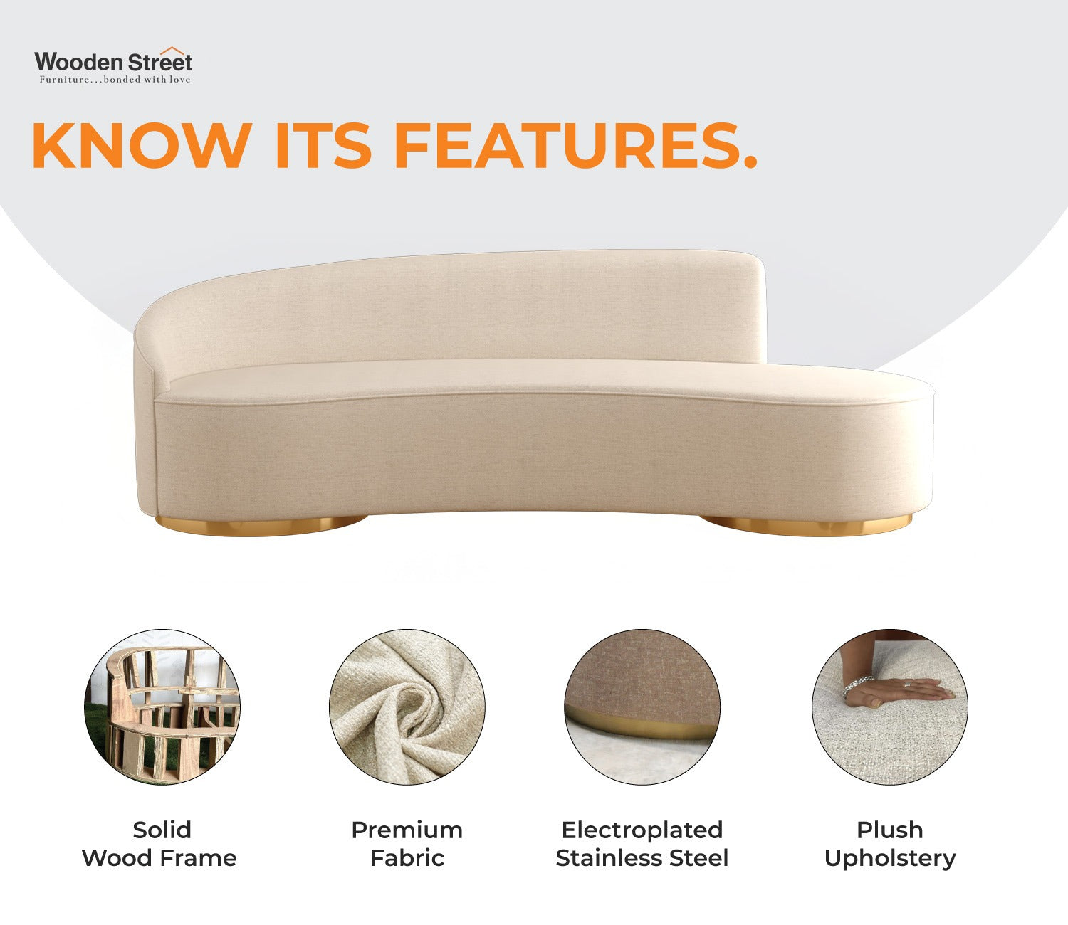Osbert 3 Seater Curved Sofa (Cotton, Jade Ivory)