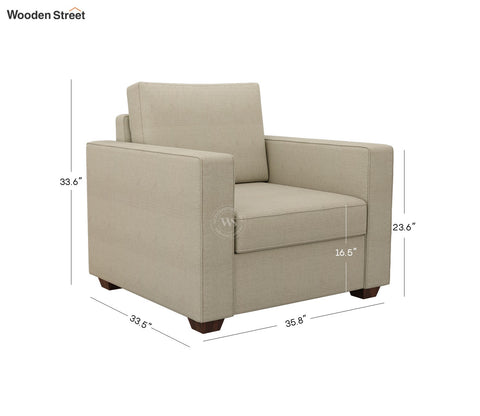 Albus One Seater Fabric Sofa (Cottage Ivory)