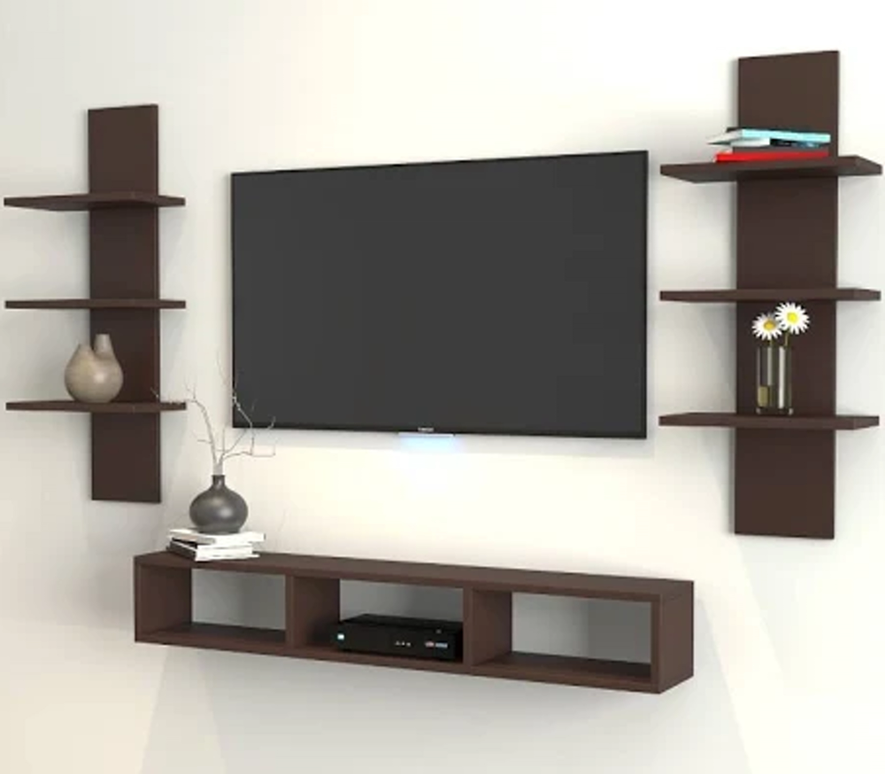 Trueliving Wall-Mounted Tv Unit with Shelf & Drawers 137.2 L x 33 W x 109.2 H