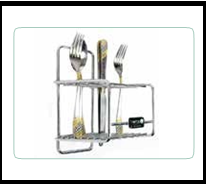 Trueliving_KNIFE AND FORK HOLDER Silver  *8''8''7''