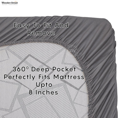 Matrix Ultra Soft Melange Cotton Breathable Hypoallergenic Waterproof Mattress Protector (King Size, Grey, 72 x 72 Inches)