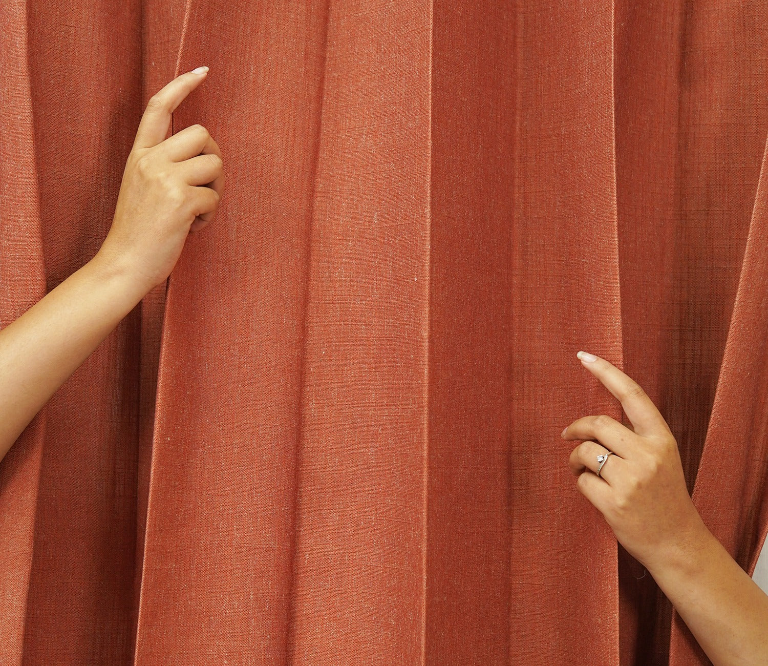 Solid Plain 1 Piece Light-Filtering Curtain (Orange, 7 Feet)