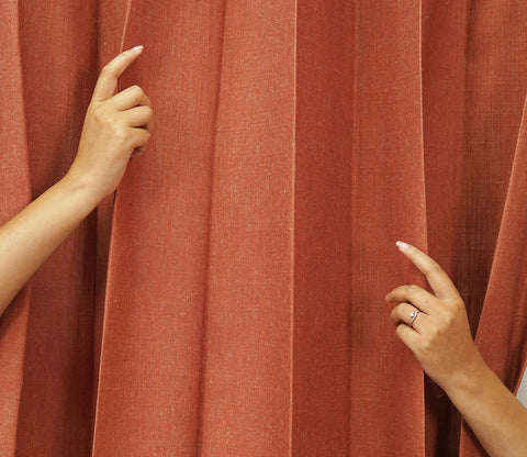 Solid Plain 1 Piece Light-Filtering Curtain (Orange, 7 Feet)