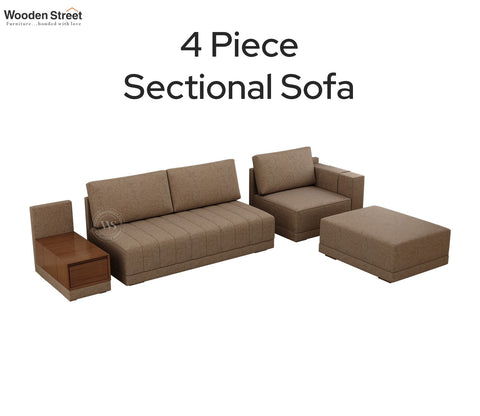 Oasis L-Shape Right Aligned Sectional Sofa (Sand Brown)
