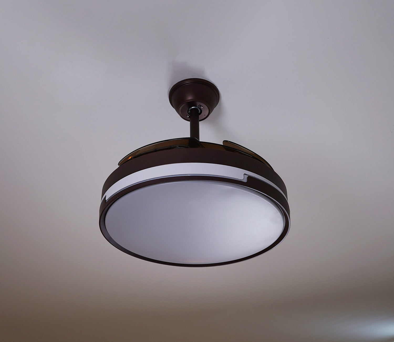 Purity in Motion Lighting Fan-Brown