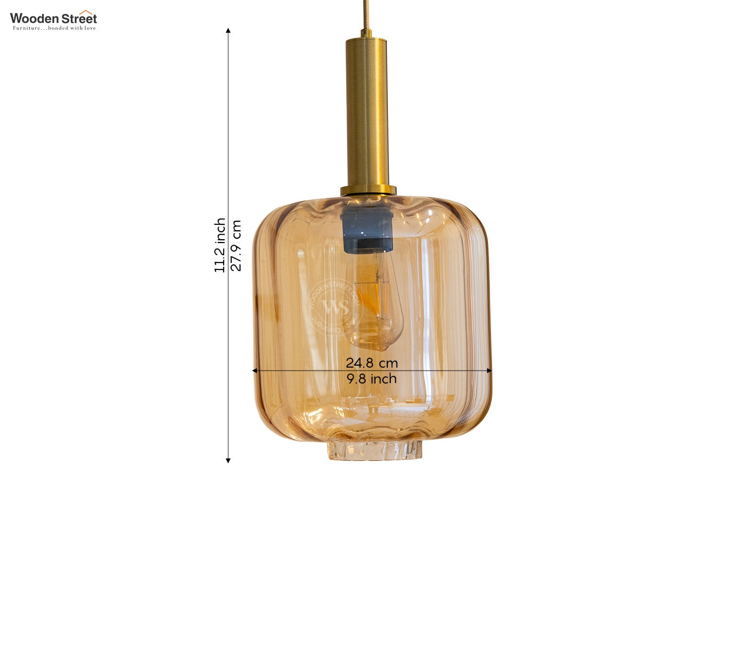 Lustrous Glass Pendant Light (Bronze)