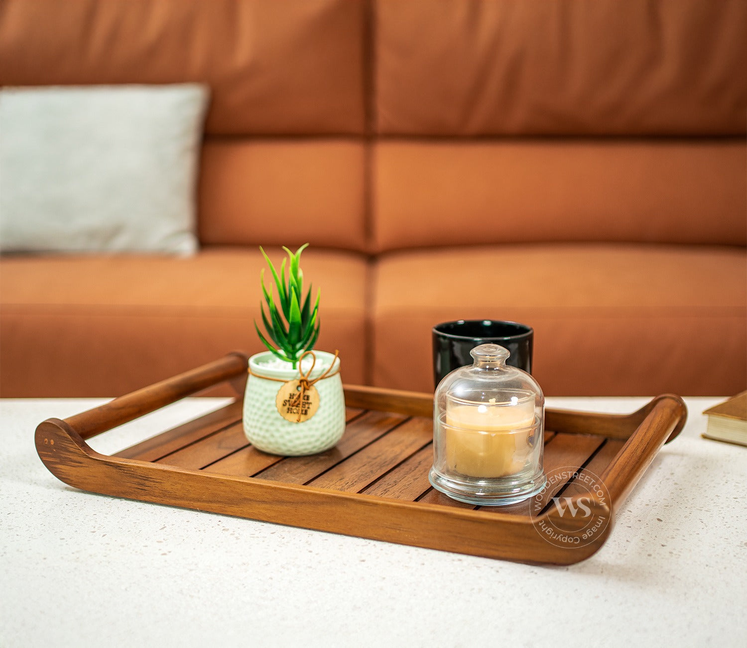 Cruiser Mango Wood Handcrafted Rectangular Serving Tray (Medium)