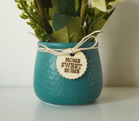 Artificial Flower With Ceramic Pot (Green)