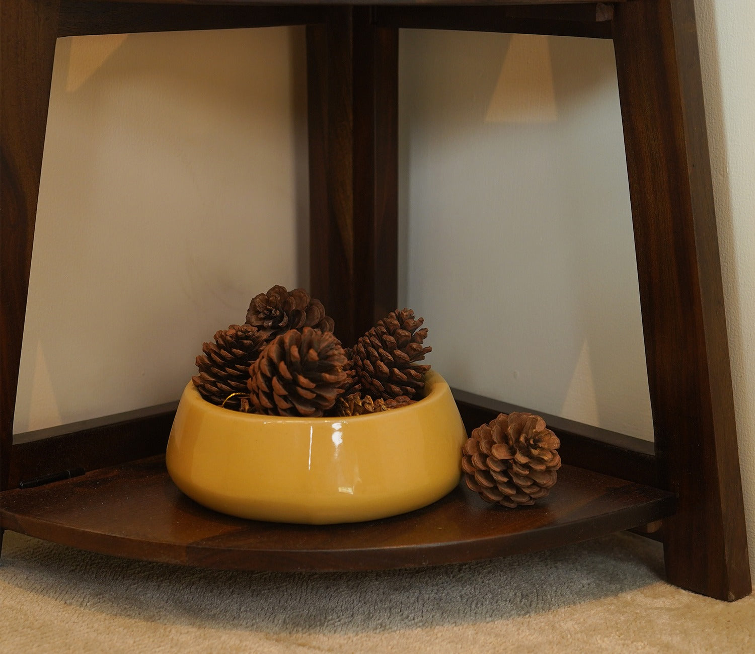 Severino Solid Wood Foldable Bookshelf (Walnut Finish)