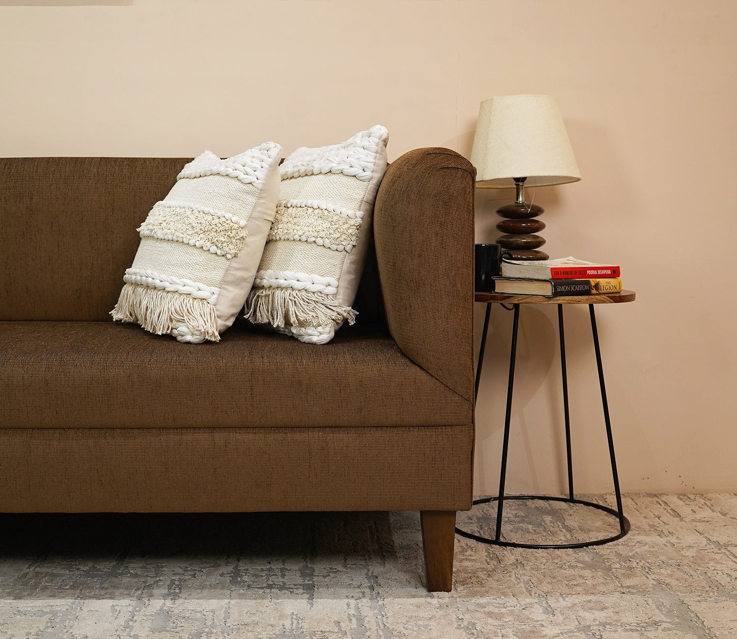 Dexter 3 Seater Fabric Sofa (Cotton, Mocha Brown)