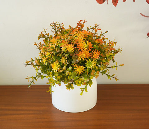 Magnificat Artificial Flowers With Pot (Orange)
