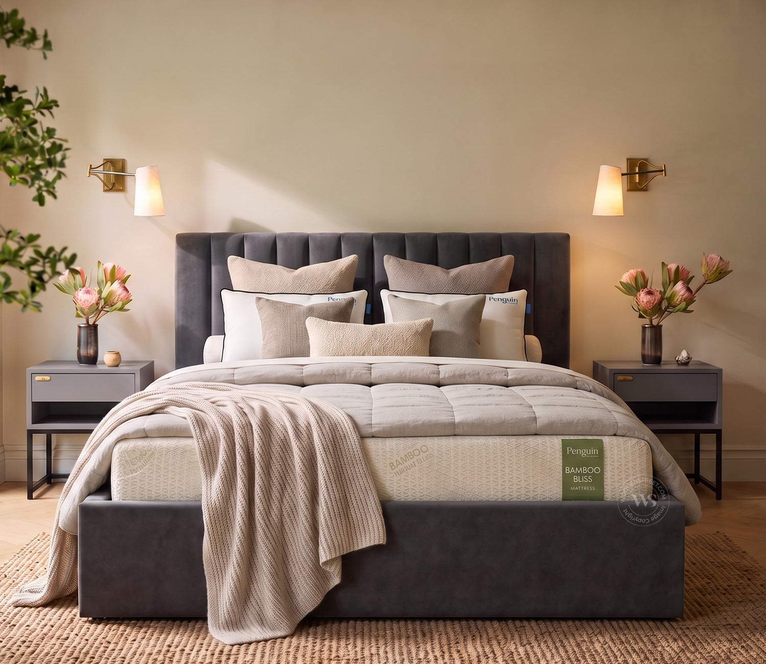 Bamboo Bliss Natural Cooling Latex Mattress (8 inch, King Size, 78 x 72)