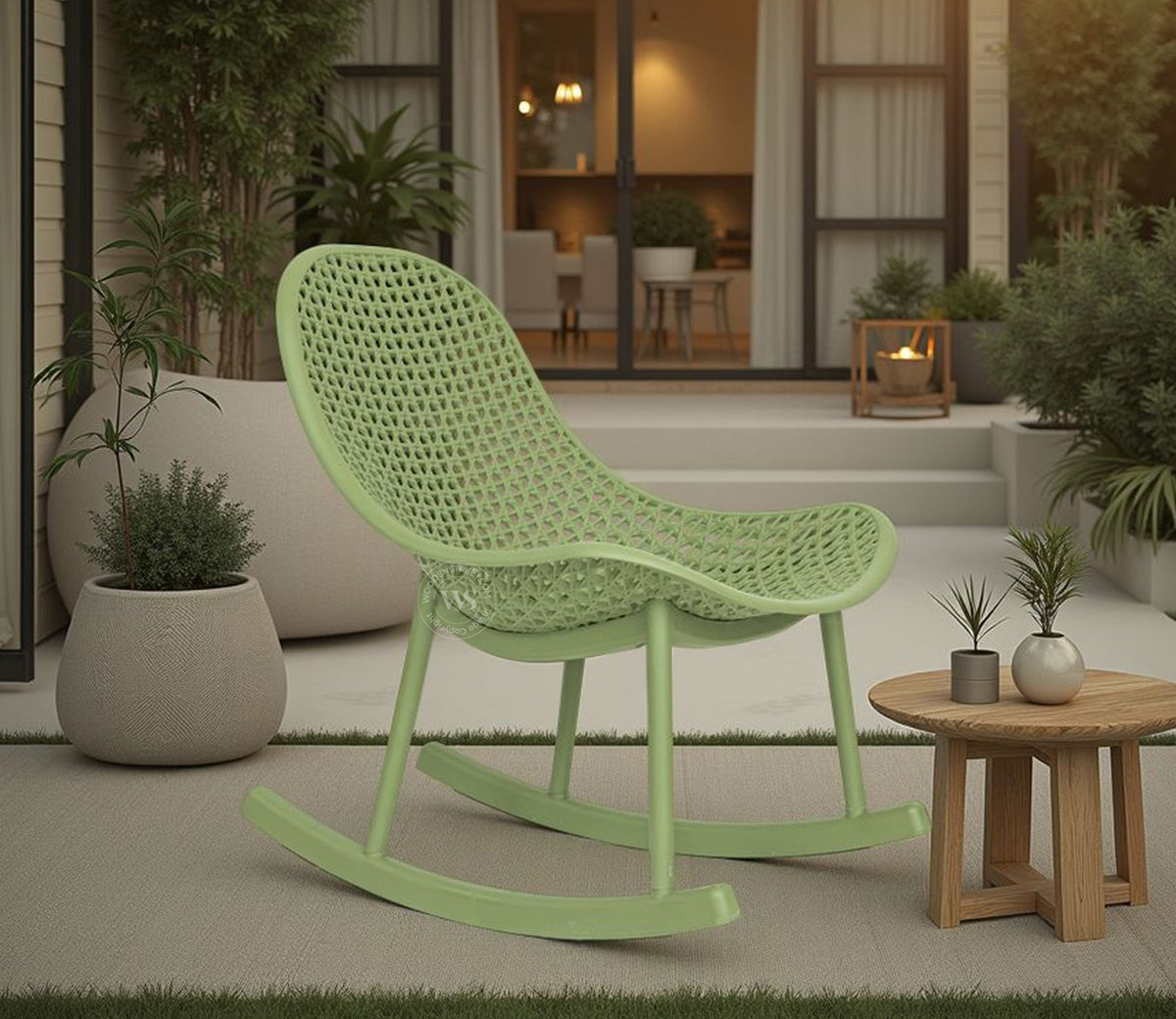Blossie Designer Outdoor Reclining Chair – Durable & PP (Green)