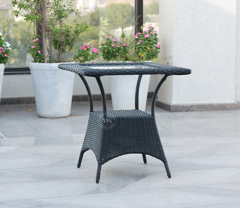 Vatican Wicker Outdoor Garden Table Small (Black)