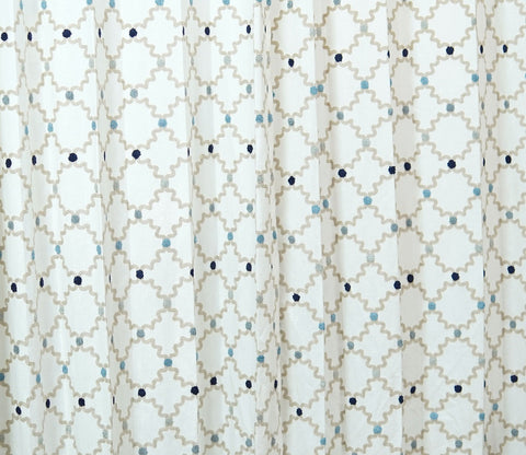 Mesh Door 1 Piece Sheer Curtain (Blue, 7 Feet)