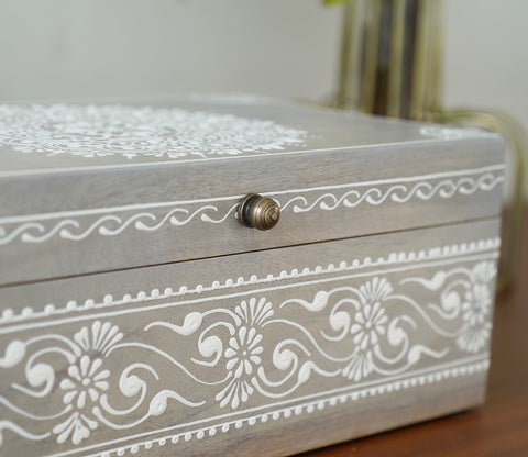 Ira Traditional Designer Hand Painted Wooden Jewellery Box