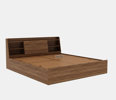 Celestia Engineered Wood Bed with Box Storage (King Size, Columbian Walnut Finish)
