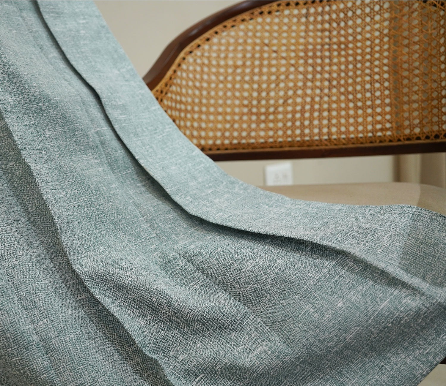 Solid Textured 1 Piece Light-Filtering Curtain (Blue, 7 Feet)