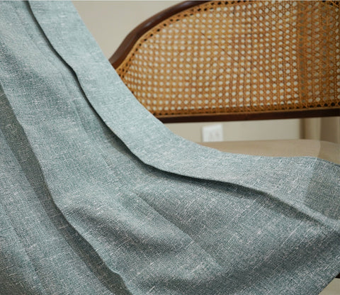 Solid Textured 1 Piece Light-Filtering Curtain (Blue, 7 Feet)