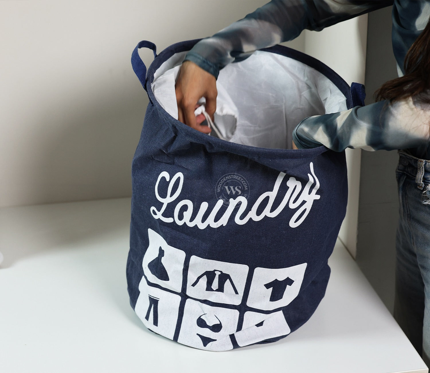 Aquanest Foldable Canvas Laundry Basket