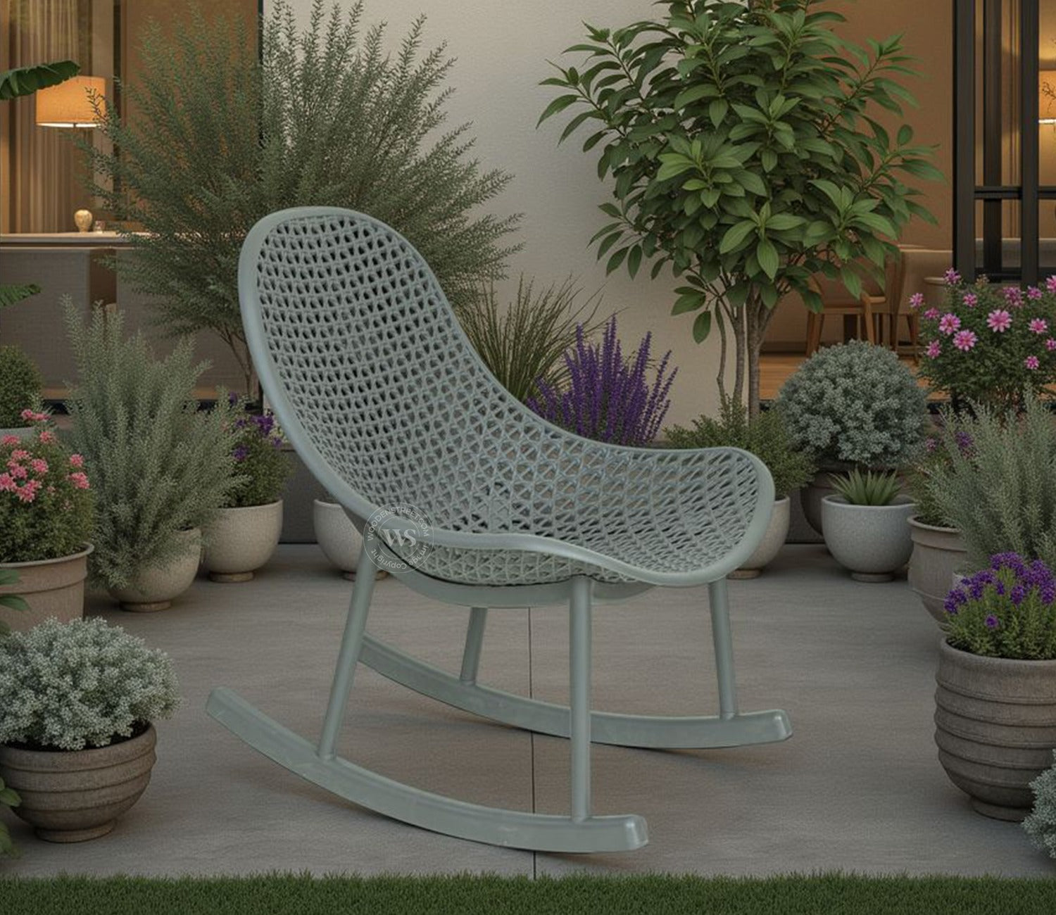 Blossie Designer Outdoor Reclining Chair – Durable & PP (Grey)