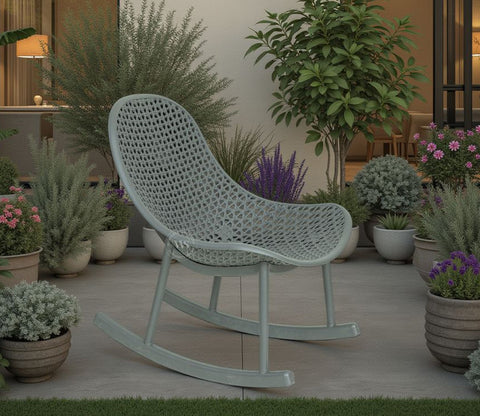 Blossie Designer Outdoor Reclining Chair – Durable & PP (Grey)