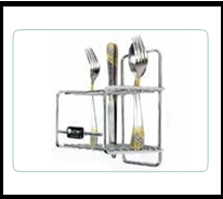 Trueliving_KNIFE AND FORK HOLDER Silver  *8''8''7''