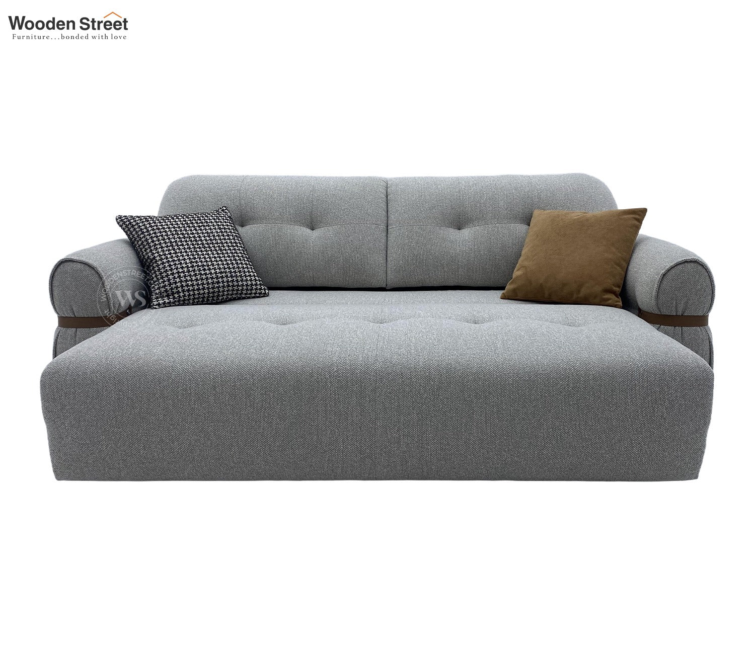 Reva 3-Seater Electric Sofa Cum Bed | Motorized Conversion Mechanism | Fabric Upholstery (Light Grey)
