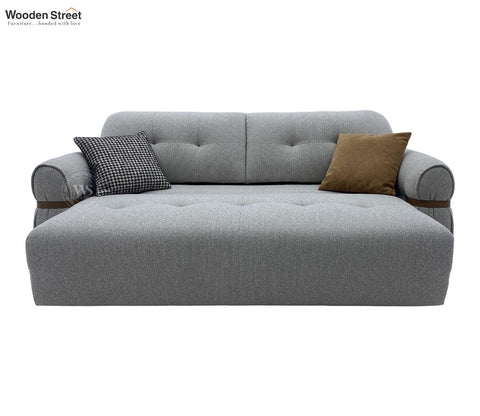 Reva 3-Seater Electric Sofa Cum Bed | Motorized Conversion Mechanism | Fabric Upholstery (Light Grey)