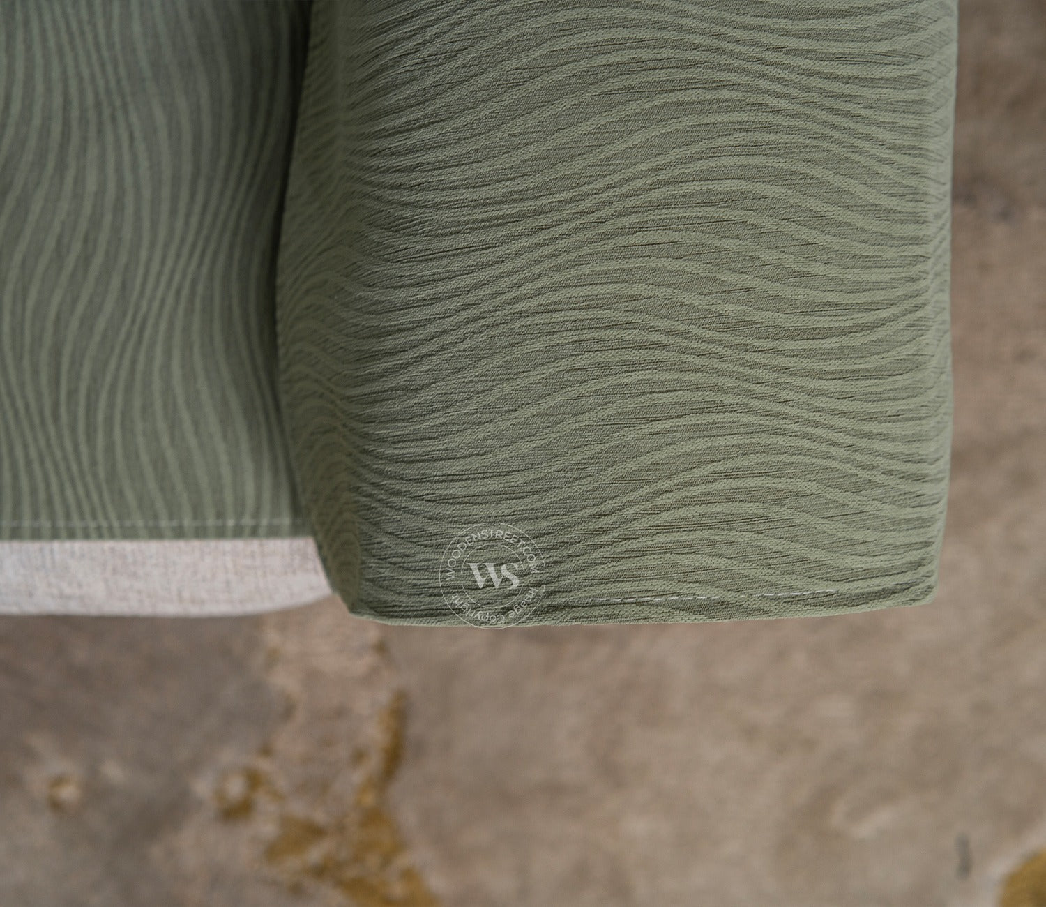 Thread Twist Green Lining Pattern 3 Seater Sofa Cover - Set of 8