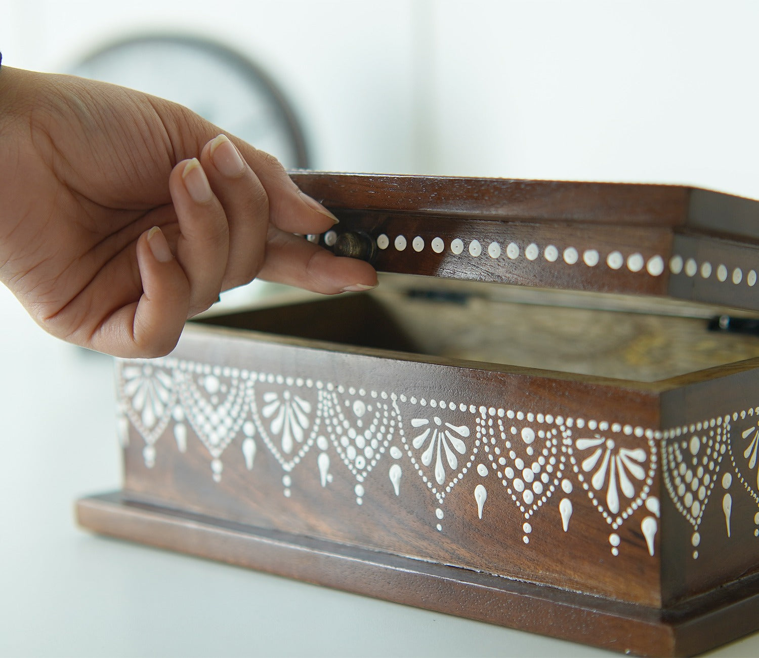 Medhini Hand Painted Solid Wood Jewellery Box