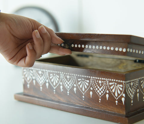 Medhini Hand Painted Solid Wood Jewellery Box